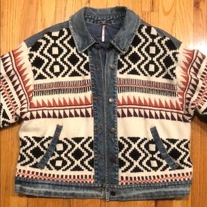 Free People Jean Jacket Sweater